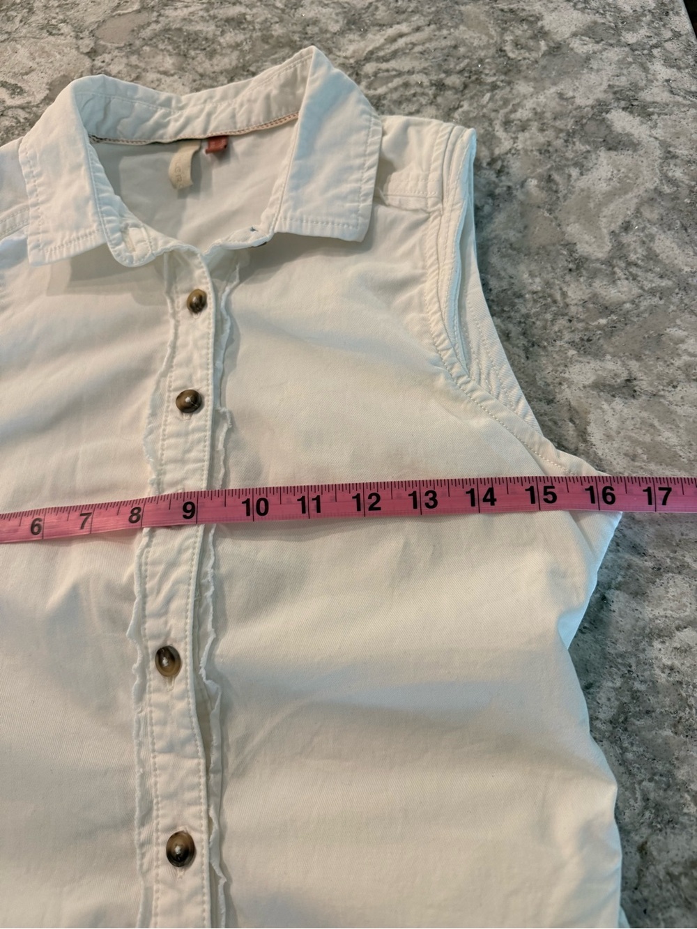 Anthropologie Pilcro White Sleeveless Button-Down Cotton Blend Dress size M - Picture 6 of 9